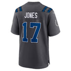 IN.Colts #17 Daniel Jones Anthracite 2026 Rivalries Collection Game Jersey Fotopoulosg