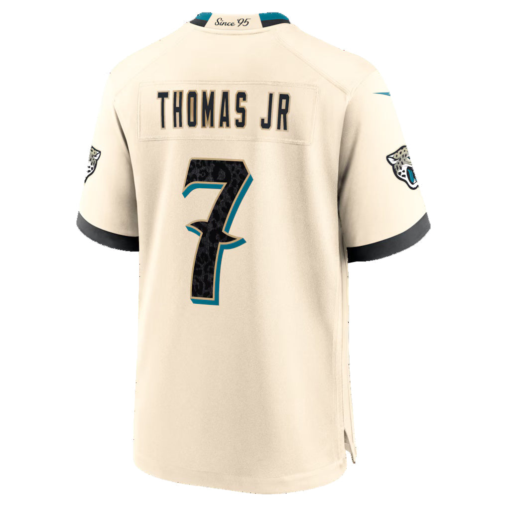 J.Jaguars #7 Brian Thomas Jr. Natural 2026 Rivalries Collection Game Jersey Fotopoulosg