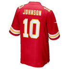 KC.Chiefs #10 Emmett Johnson Red Team Game Football jersey Fotopoulosg