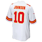 KC.Chiefs #10 Emmett Johnson White Fotopoulosg Game Jersey