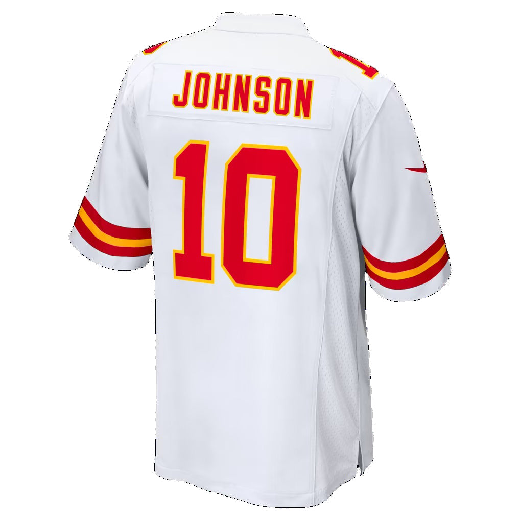 KC.Chiefs #10 Emmett Johnson White Fotopoulosg Game Jersey