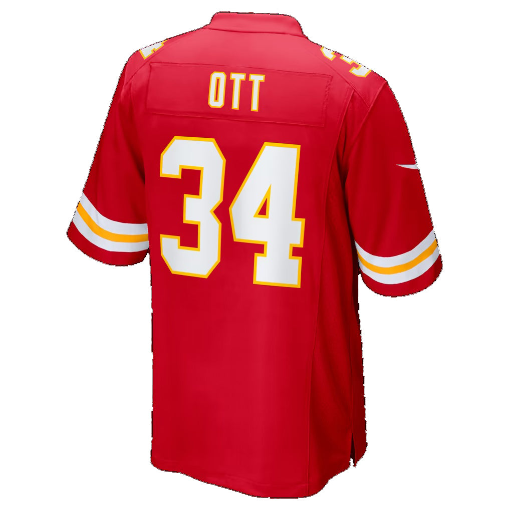 KC.Chiefs #34 Jaydn Ott Red Fotopoulosg Team Game Jersey