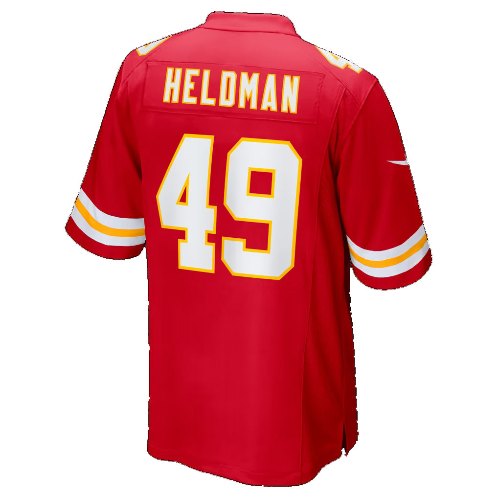 KC.Chiefs #49 Michael Heldman Red Fotopoulosg Team Game Jersey