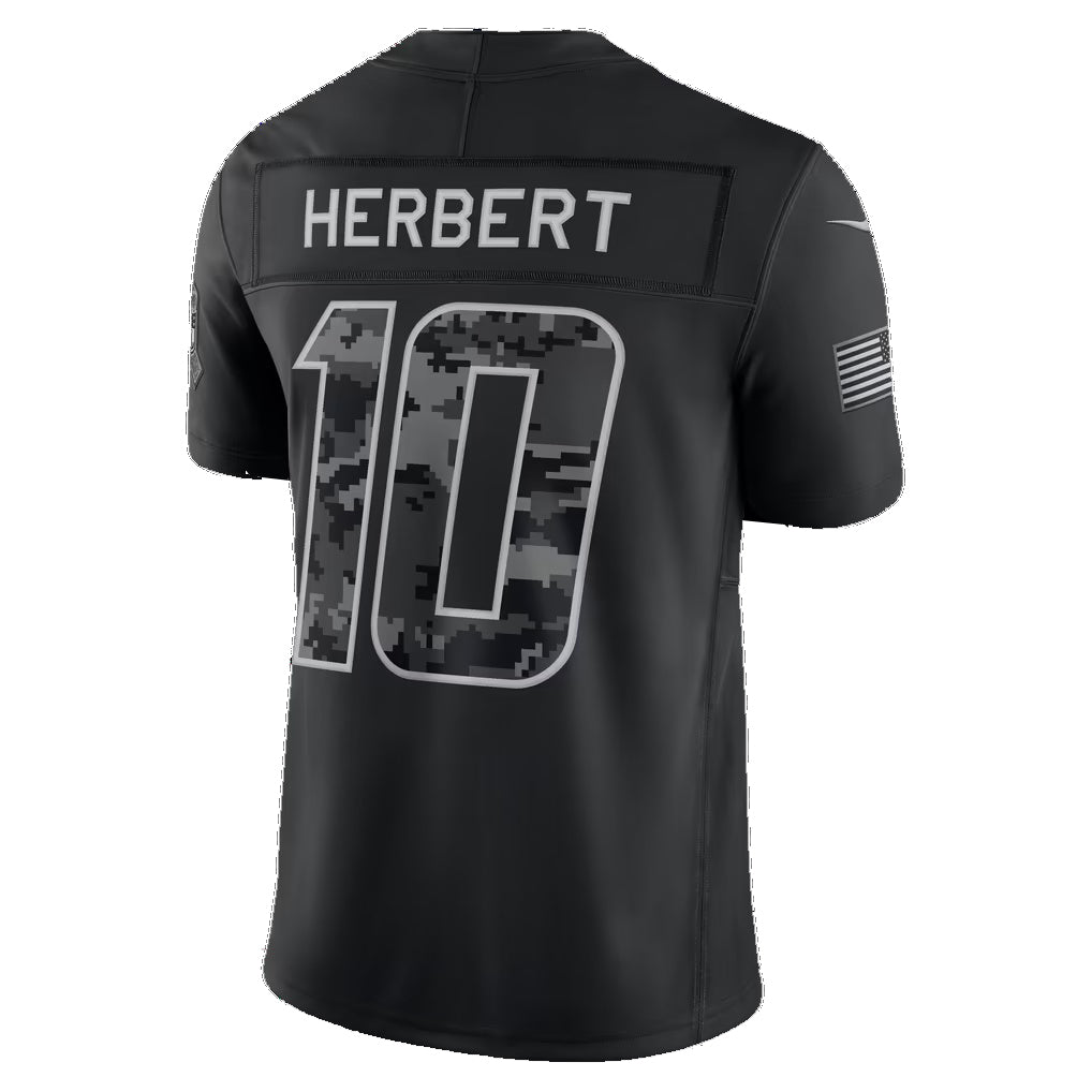 LA.Chargers #10 Justin Herbert Black 2026 Salute to Service Stitched Limited Football jersey Fotopoulosg