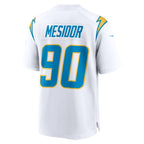 LA.Chargers #90 Akheem Mesidor White Game Football jersey Fotopoulosg