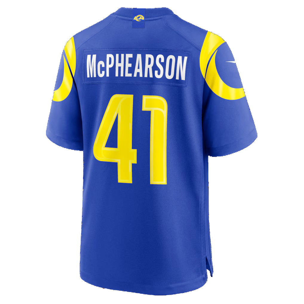 LA.Rams #41 Zech McPhearson Royal Team Game Jersey Fotopoulosg