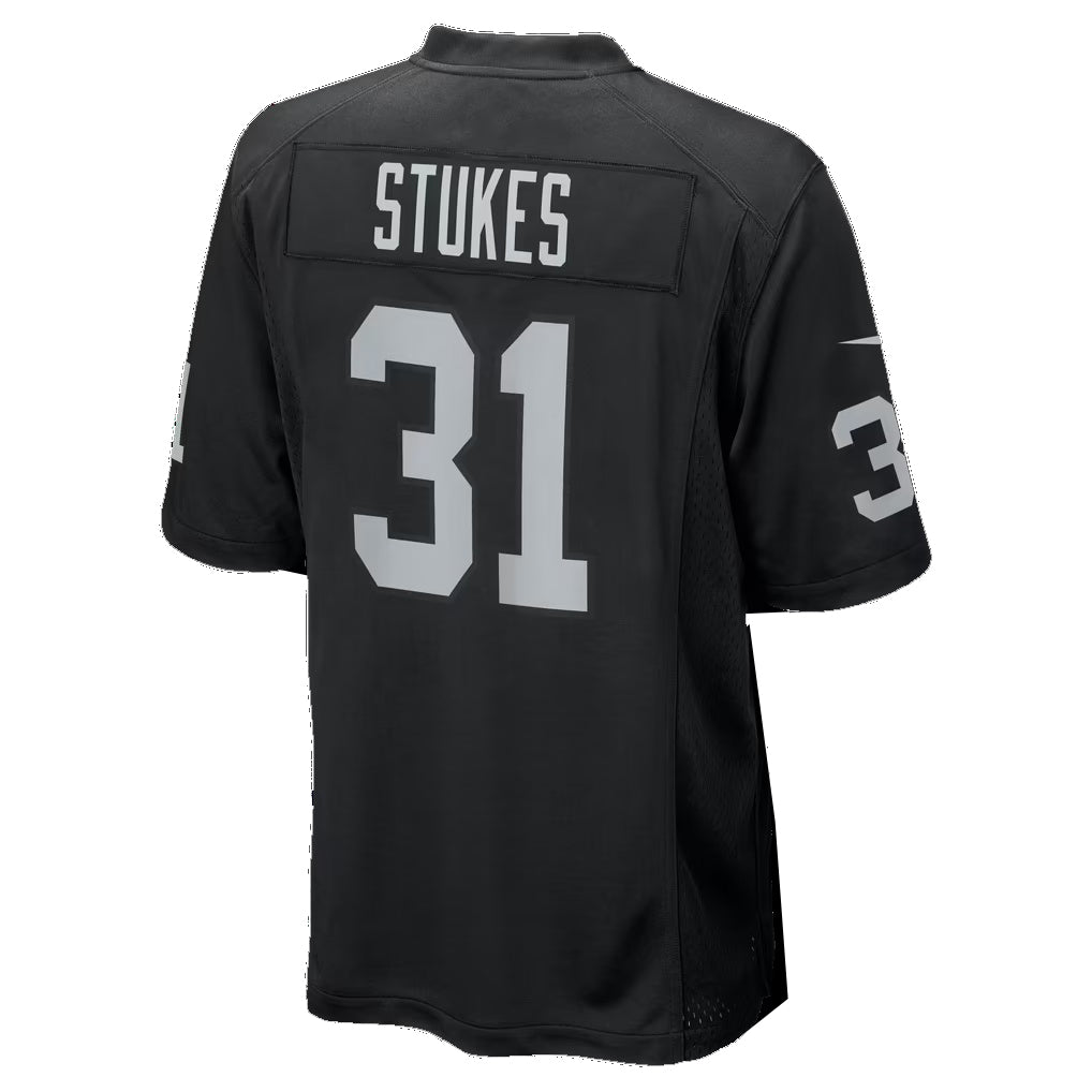 LV.Raiders #31 Treydan Stukes Black Team Game Football jersey Fotopoulosg