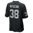 LV.Raiders #38 Kansei Matsuzawa Black Team Game Football jersey Fotopoulosg