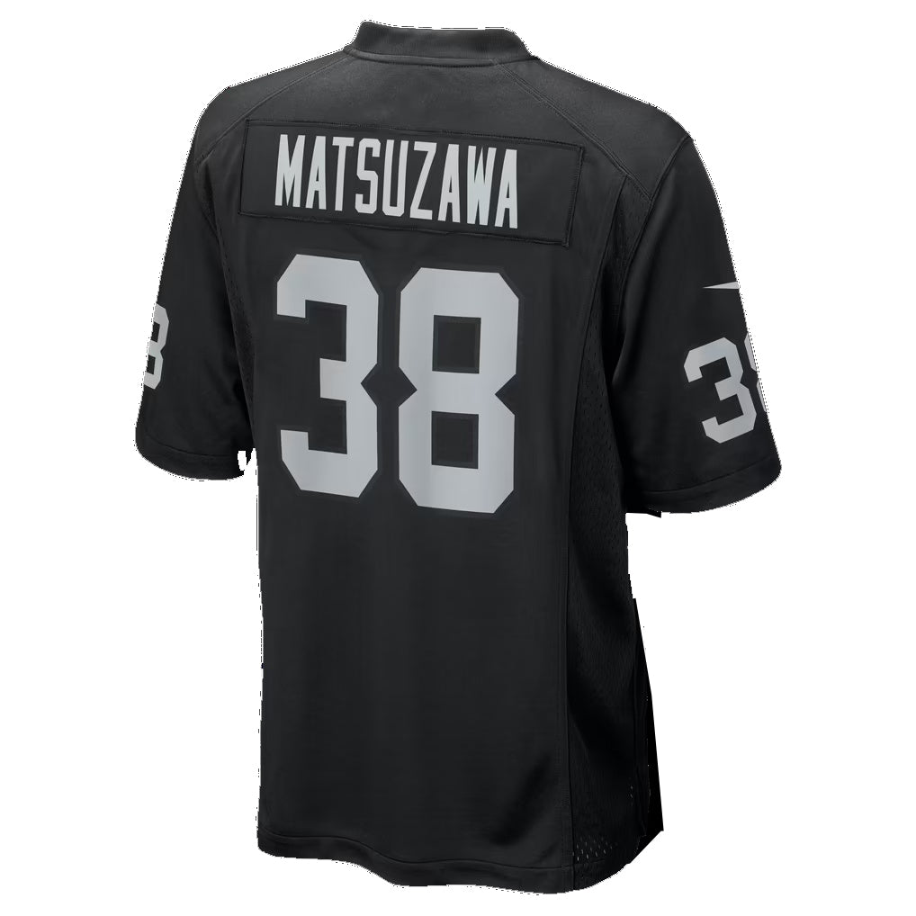 LV.Raiders #38 Kansei Matsuzawa Black Team Game Football jersey Fotopoulosg