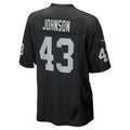 LV.Raiders #43 Dalton Johnson Black Team Game Football jersey Fotopoulosg