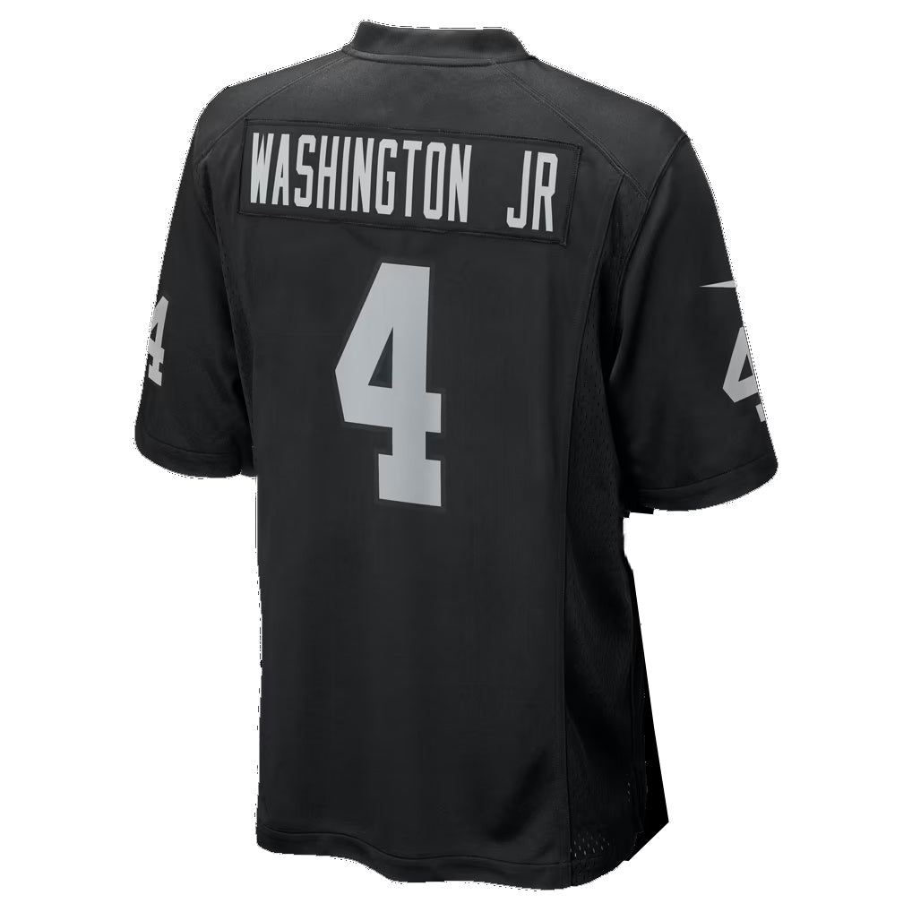 LV.Raiders #4 Mike Washington Jr. Black Team Game Football jersey Fotopoulosg