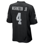 LV.Raiders #4 Mike Washington Jr. Black Team Game Football jersey Fotopoulosg