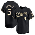 Los Angeles Dodgers #5 Freddie Freeman Black 'Halloween Mummy Edition' Premier Limited - Stitched Baseball jersey Fotopoulosg