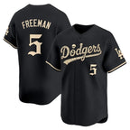 Los Angeles Dodgers #5 Freddie Freeman Black 'Halloween Mummy Edition' Premier Limited - Stitched Baseball jersey Fotopoulosg