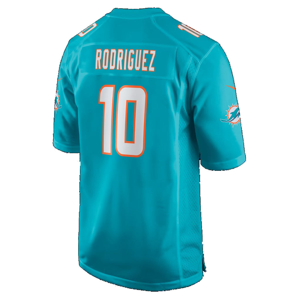 M.Dolphins #10 Jacob Rodriguez Aqua Game Football jersey Fotopoulosg