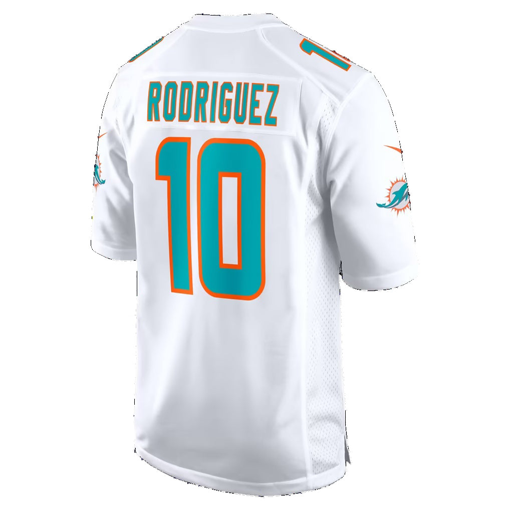 M.Dolphins #10 Jacob Rodriguez White Game Football jersey Fotopoulosg