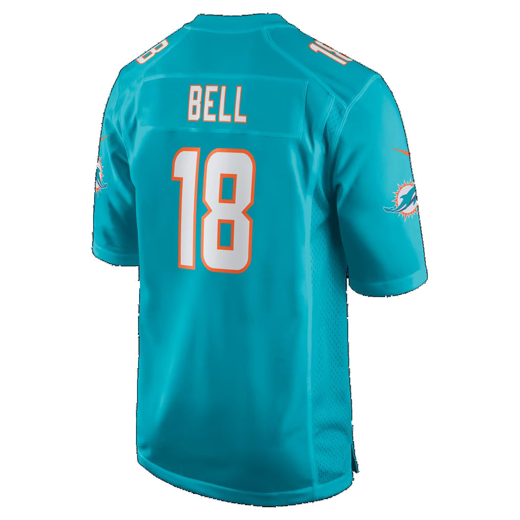 M.Dolphins #18 Chris Bell Aqua Fotopoulosg Game Jersey