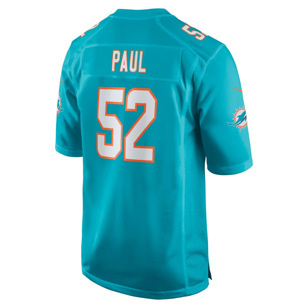 M.Dolphins #52 Patrick Paul Aqua Game Football jersey Fotopoulosg