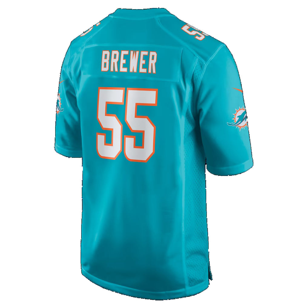 M.Dolphins #55 Aaron Brewer Aqua Fotopoulosg Game Jersey 2