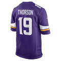 MN.Vikings #19 Brett Thorson Purple Team Game Football jersey Fotopoulosg
