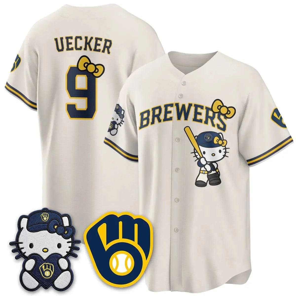 Milwaukee Brewers #9 Bob Uecker Mineral Cream Fotopoulosg KT Night Vapor Limited All Stitched Jersey