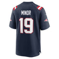 NE.Patriots #19 Kobee Minor Navy Team Game Jersey Fotopoulosg