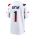 NE.Patriots #1 A.J. Brown White Fotopoulosg Game Jersey
