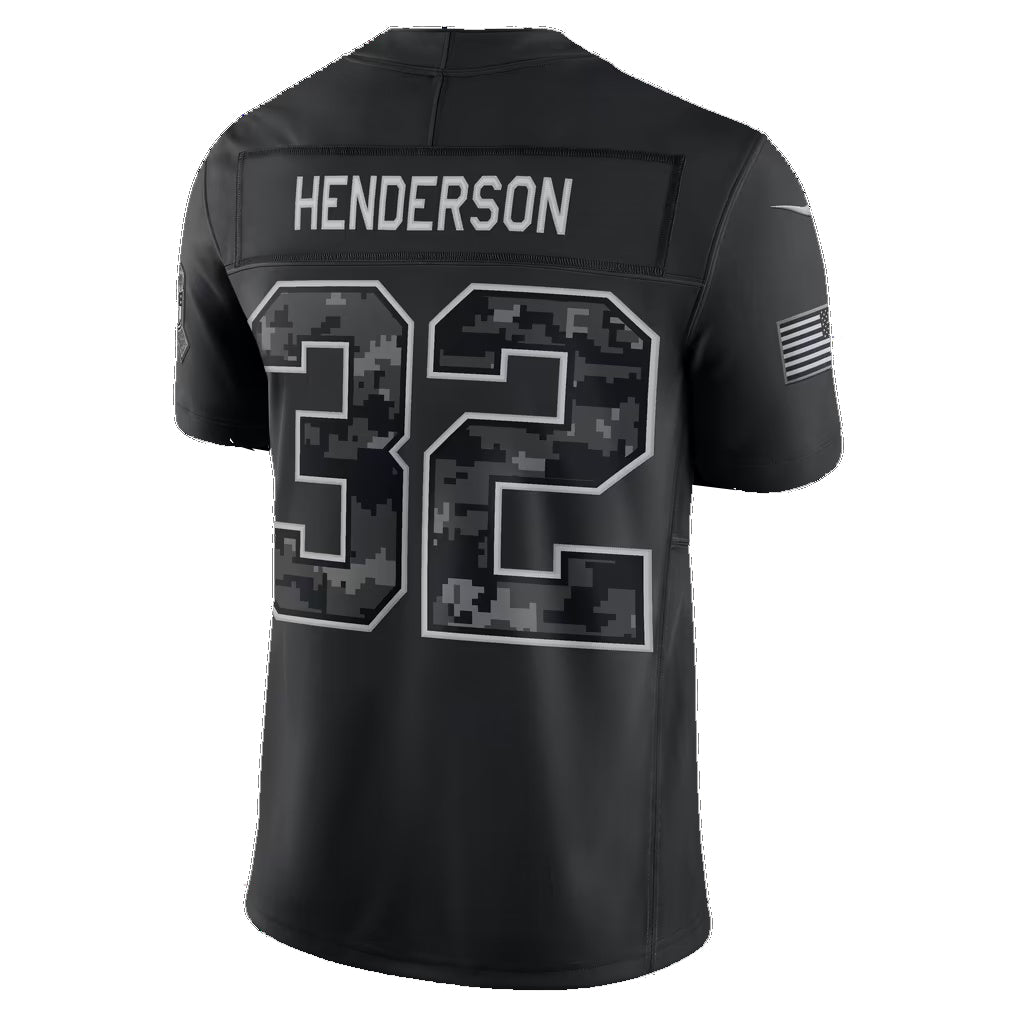 NE.Patriots #32 TreVeyon Henderson Black 2026 Salute to Service Stitched Limited Football jersey Fotopoulosg