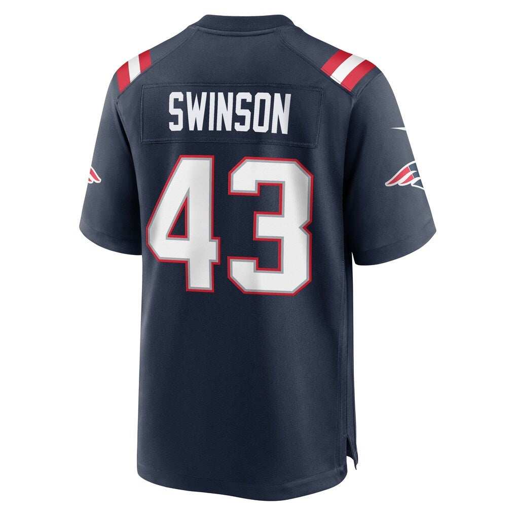NE.Patriots #43 Bradyn Swinson Navy Team Game Jersey Fotopoulosg