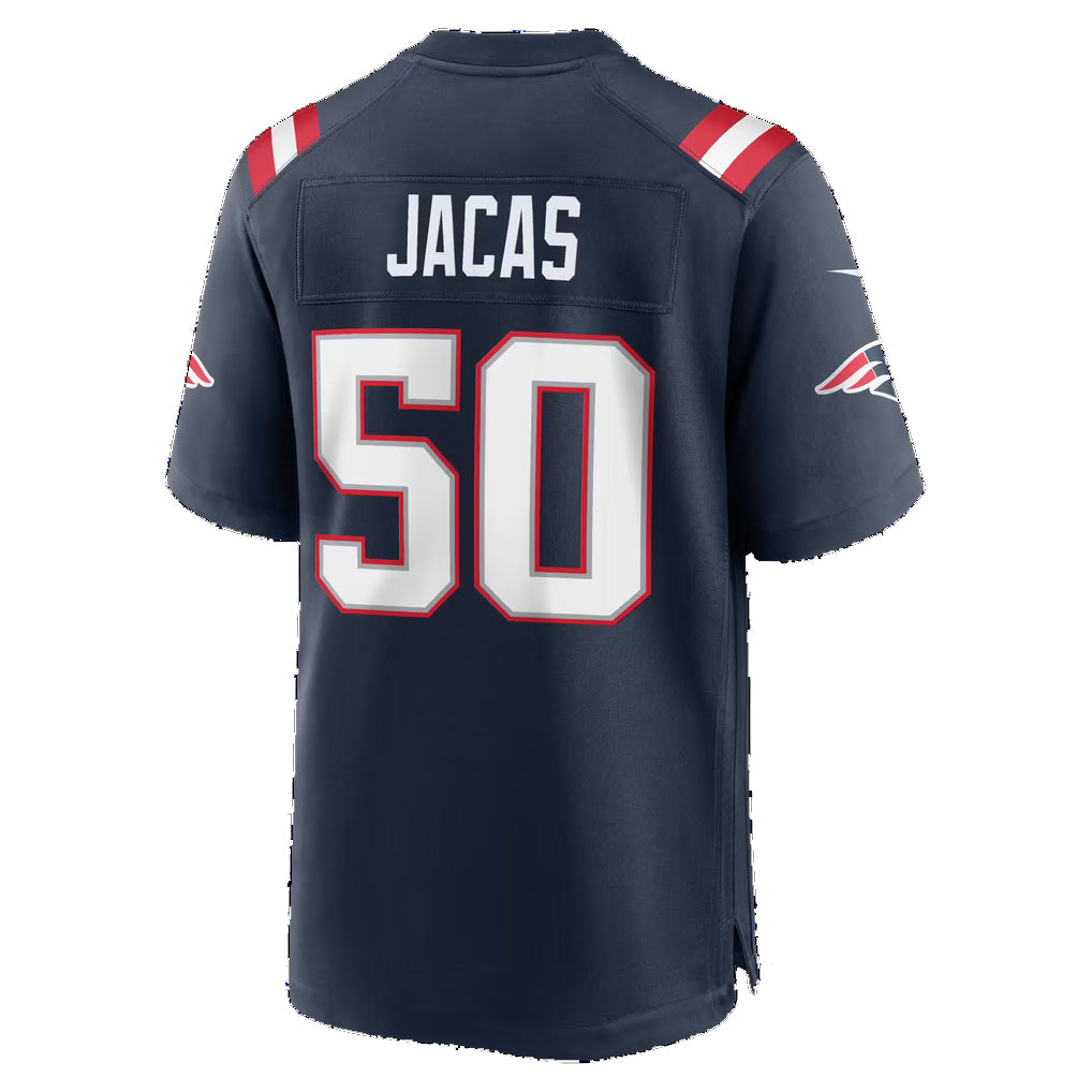 NE.Patriots #50 Gabe Jacas Navy Team Game Football jersey Fotopoulosg