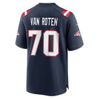 NE.Patriots #70 Greg Van Roten Navy Team Game Jersey Fotopoulosg