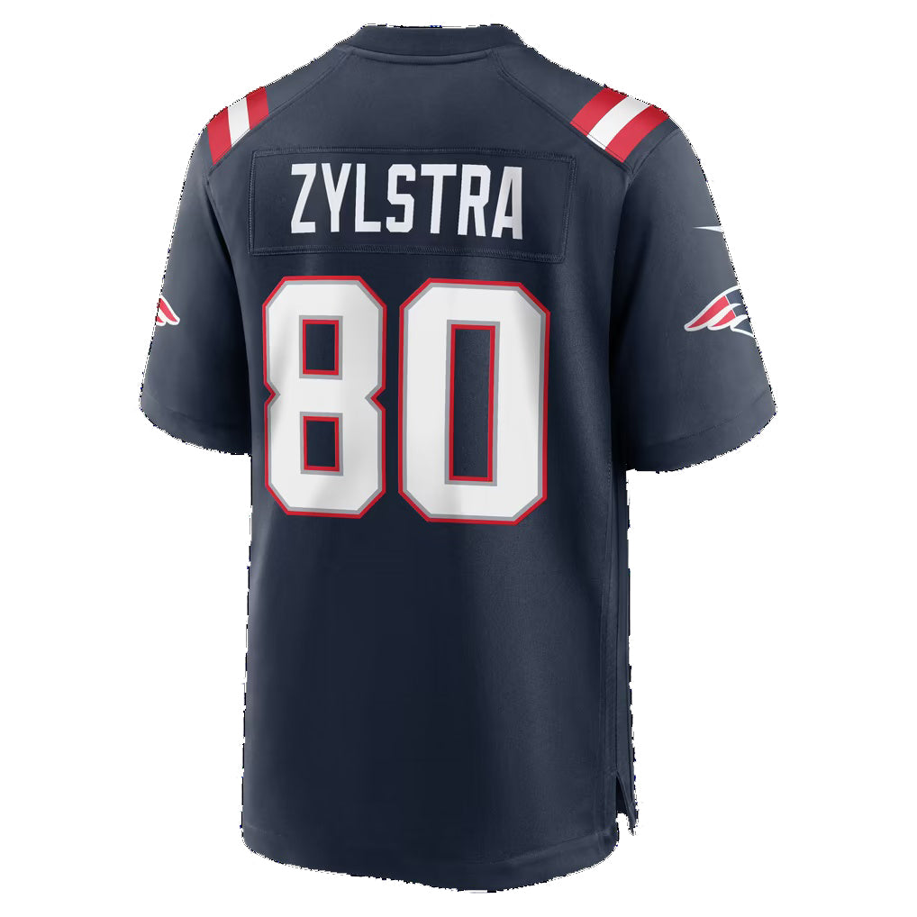 NE.Patriots #80 Shane Zylstra Navy Team Game Football jersey Fotopoulosg