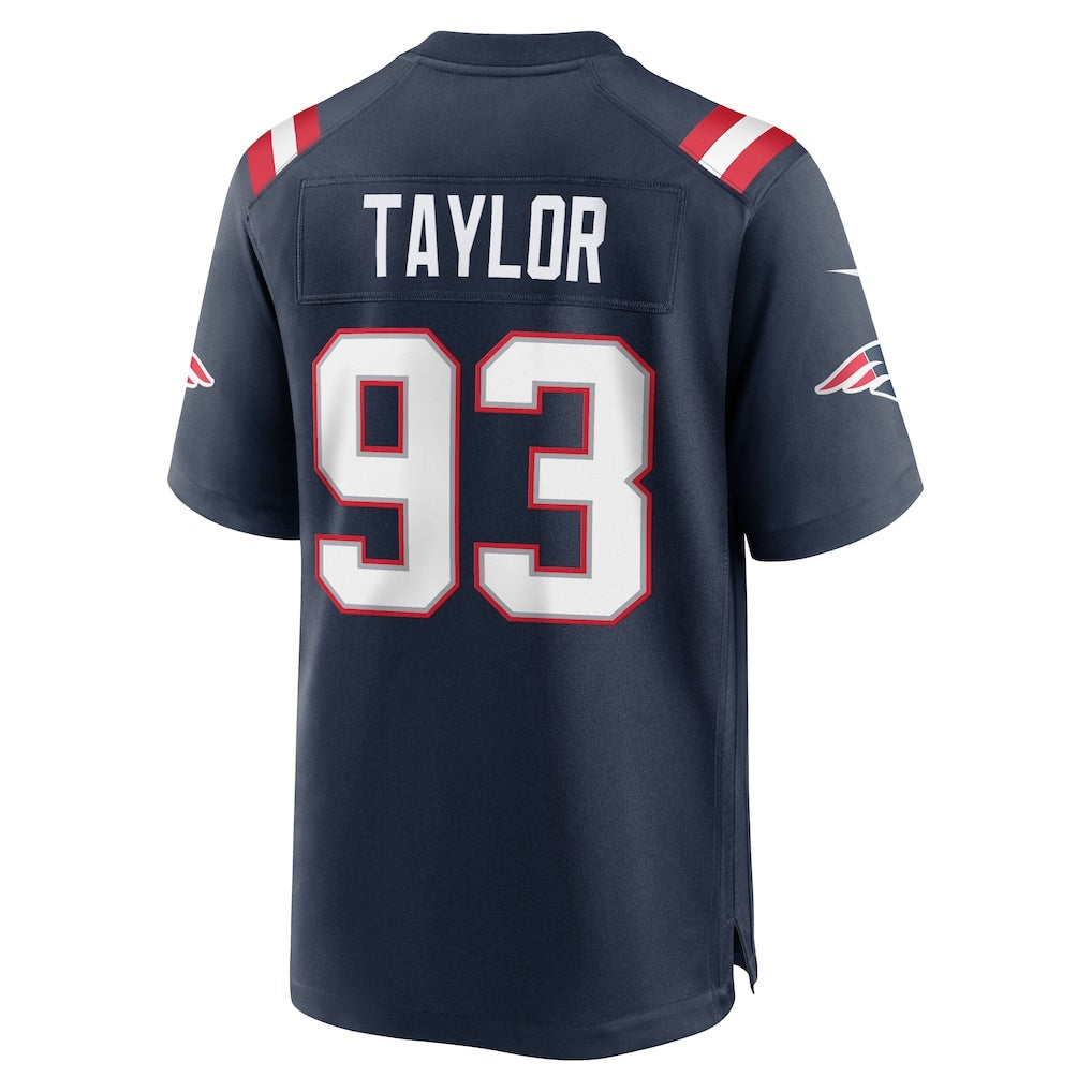 NE.Patriots #93 Leonard Taylor Navy Team Game Jersey Fotopoulosg