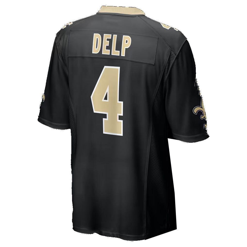 NO.Saints #4 Oscar Delp Black Team Game Football jersey Fotopoulosg