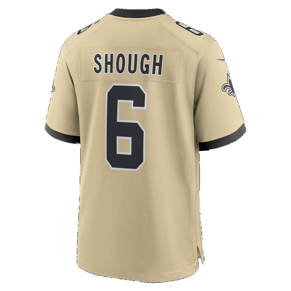 NO.Saints #6 Tyler Shough Gold Alternate 60th Season Game Football jersey Fotopoulosg