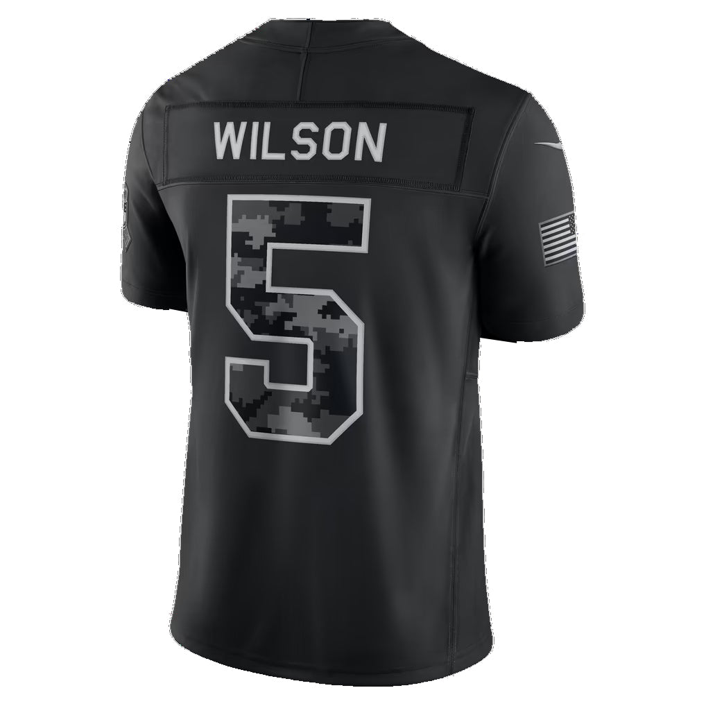 NY.Jets #5 Garrett Wilson Black 2026 Salute to Service Stitched Limited Football jersey Fotopoulosg