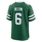 NY.Jets #6 Dane Belton Legacy Green Team Game Football jersey Fotopoulosg