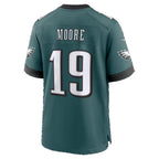 P.Eagles #19 Elijah Moore Midnight Green Team Game Football jersey Fotopoulosg