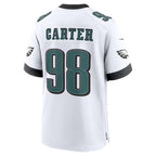 P.Eagles #98 Jalen Carter White Game Jersey Fotopoulosg