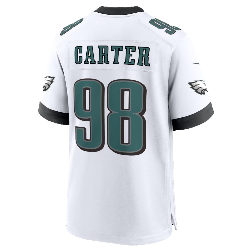 P.Eagles #98 Jalen Carter White Game Jersey Fotopoulosg