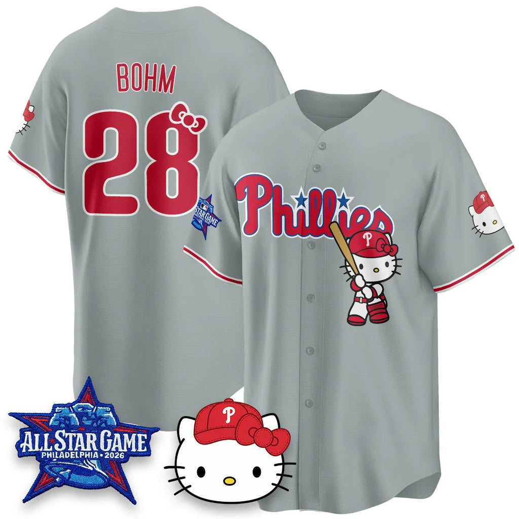 Philadelphia Phillies #28 Alec Bohm Gray Fotopoulosg Meow KT Vapor Limited V2 Stitched Jersey