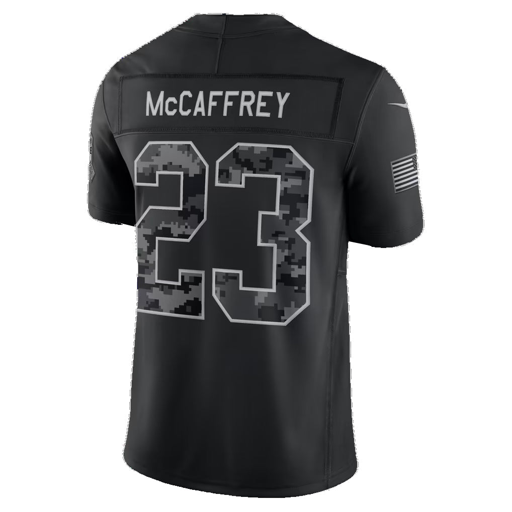 SF.49ers #23 Christian McCaffrey Black 2026 Salute to Service Stitched Limited Football jersey Fotopoulosg