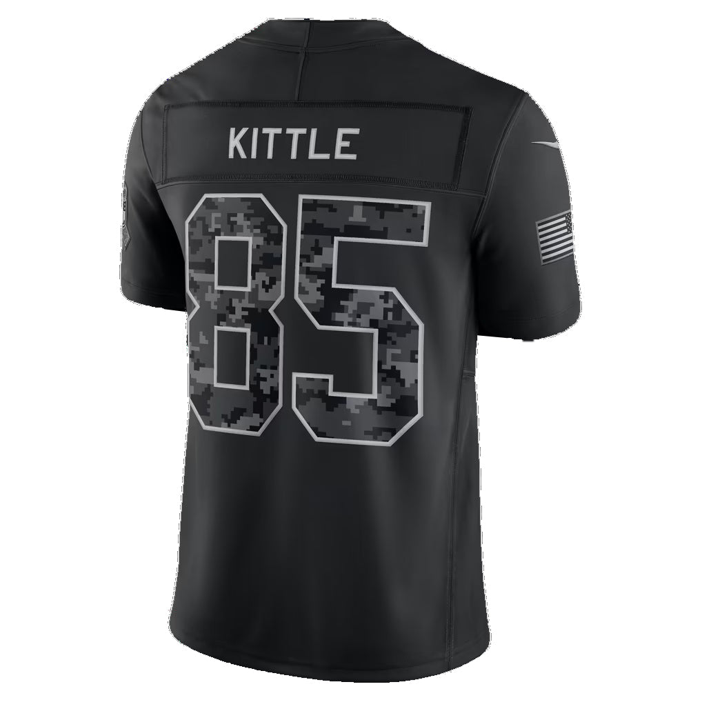 SF.49ers #85 George Kittle Black 2026 Salute to Service Stitched Limited Football jersey Fotopoulosg