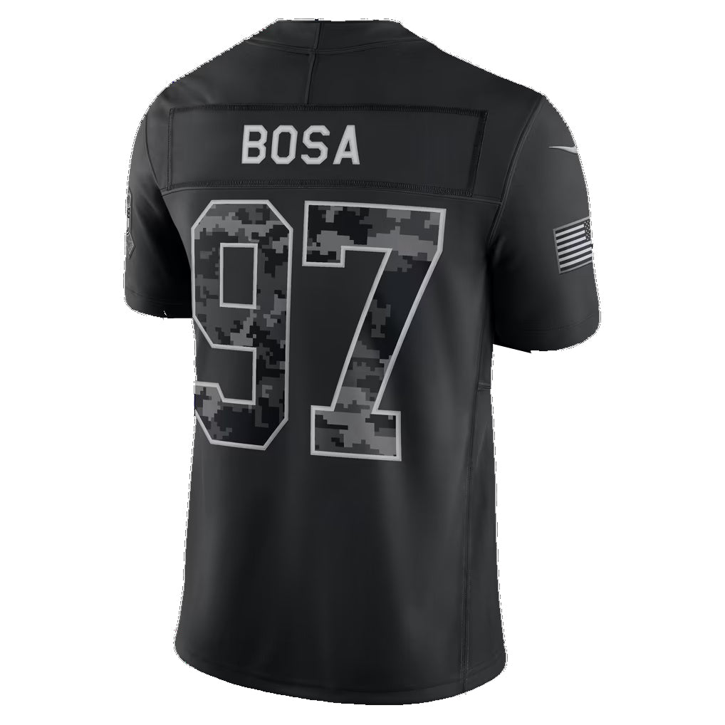 SF.49ers #97 Nick Bosa Black 2026 Salute to Service Stitched Limited Football jersey Fotopoulosg
