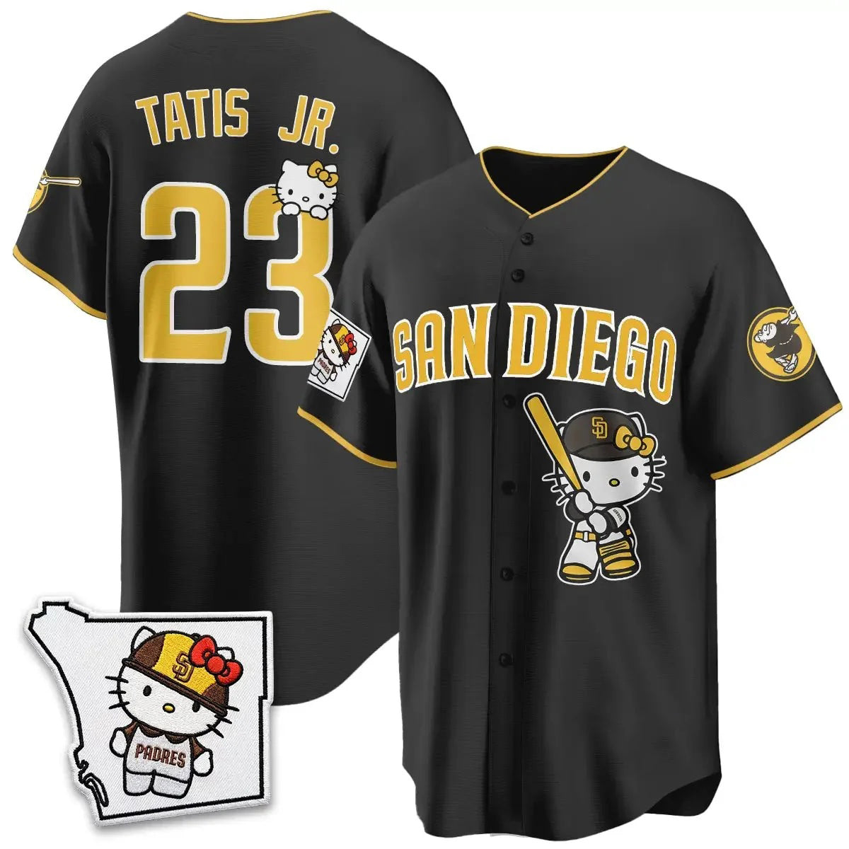 San Diego Padres #23 Fernando Tatis Jr. Black Fotopoulosg Meow KT Vapor Limited All V2 Stitched Jersey