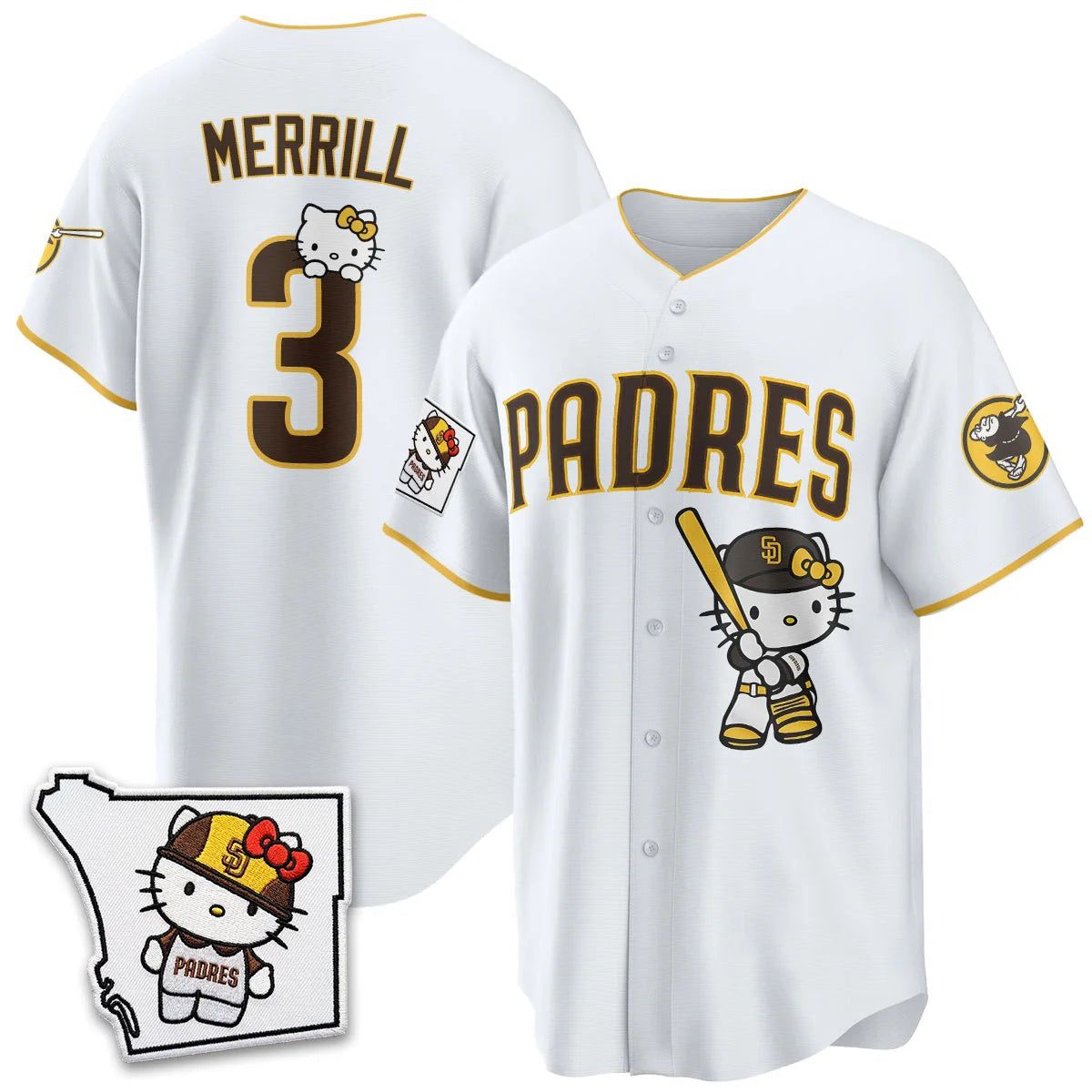 San Diego Padres #3 Jackson Merrill White Fotopoulosg Meow KT Vapor Limited All V2 Stitched Jersey