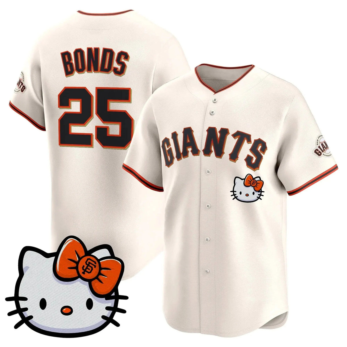San Francisco Giant #25 Barry Bonds Cream Fotopoulosg Meow KT Vapor Premier Limited All Stitched Jersey