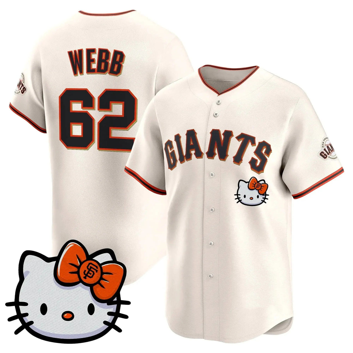 San Francisco Giant #62 Logan Webb Cream Fotopoulosg Meow KT Vapor Premier Limited All Stitched Jersey