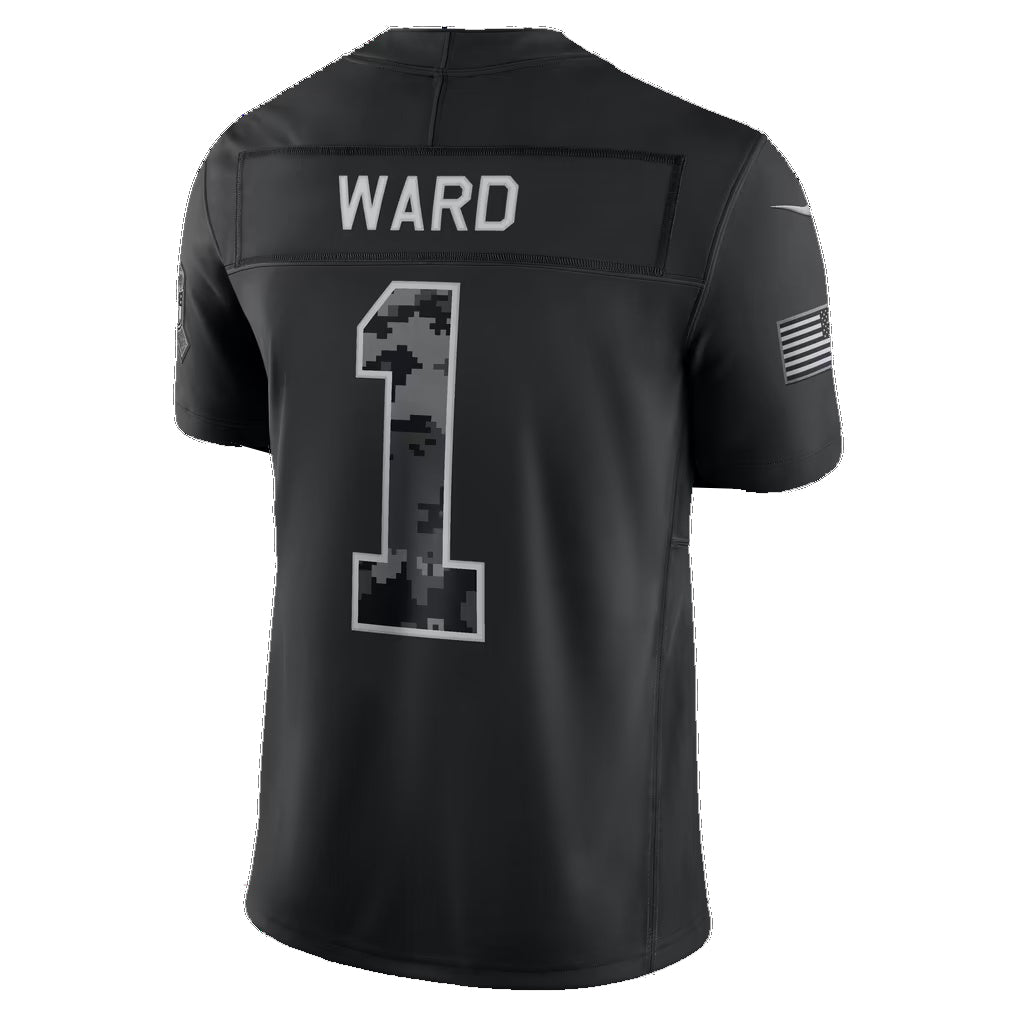 T.Titans #1 Cameron Ward Black 2026 Salute to Service Stitched Limited Football jersey Fotopoulosg