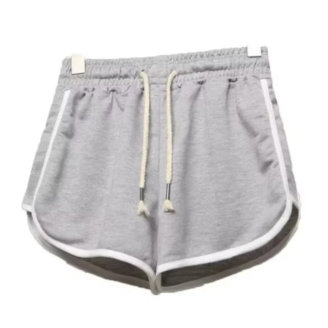 Women Striped Casual Shorts Korean Harajuku Loose All Match Sports Shorts Summer Fashion Simple Yoga Thin Mini Shorts Female Gray